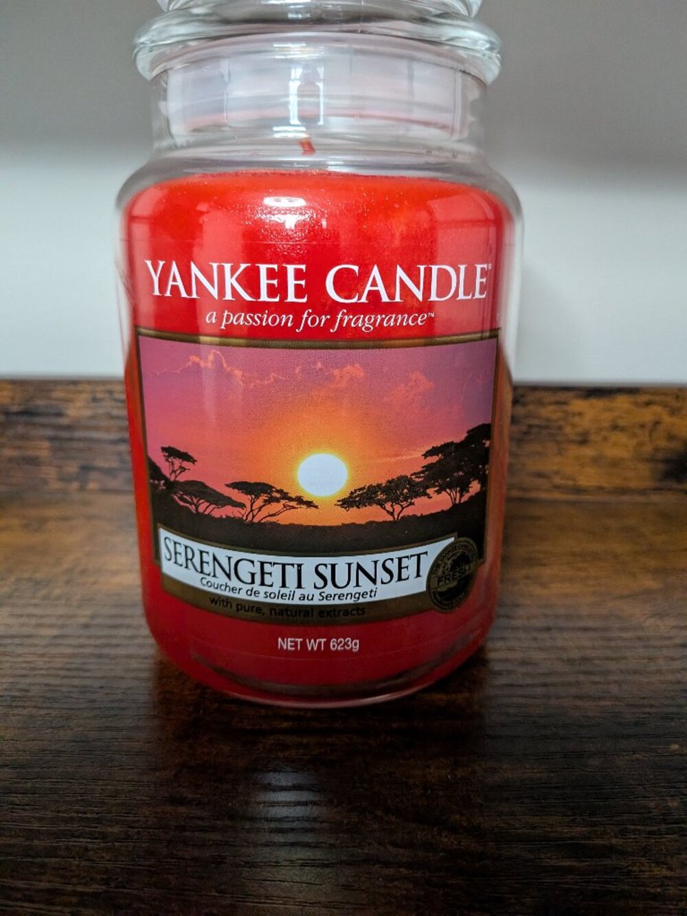 yankee candle Serengeti sunset large 22oz jar white label